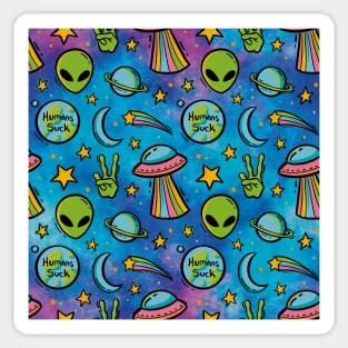 Galactic Retro Revival - Cosmic 90s Invasion Sticker